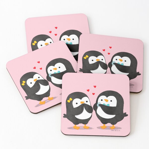 Item preview, Penguin offering a pebble to his love penguin designed and sold by thepenguinsfamily.