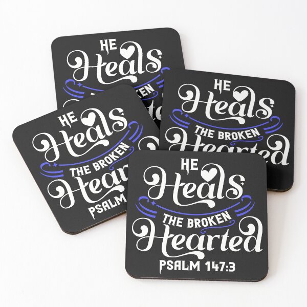 Item preview, He Heals The Broken Hearted Bible Verse Psalms 147:3 designed and sold by Roland1980.