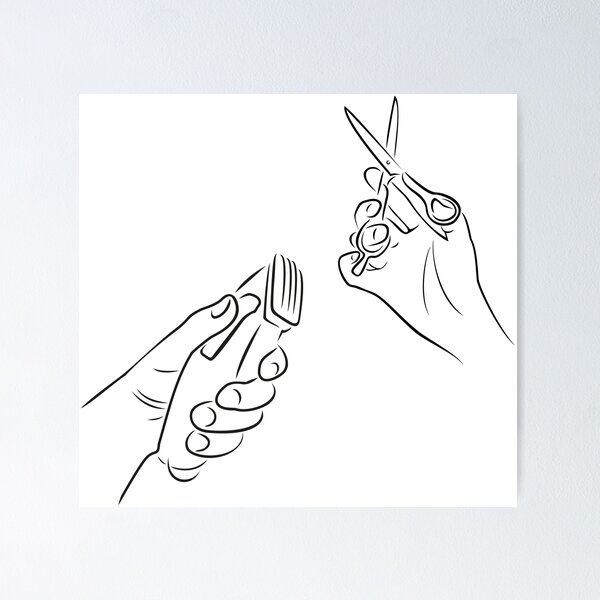 Item preview, Minimal Line Art of Barber's Tools for Hairdressers designed and sold by DesignWiseTeam.