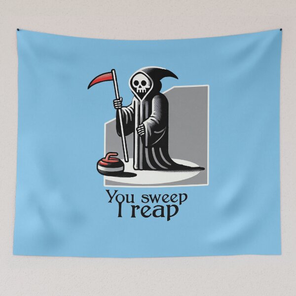 Item preview, Winter Sports Grim Reaper Sweeping designed and sold by HIISESSOL.