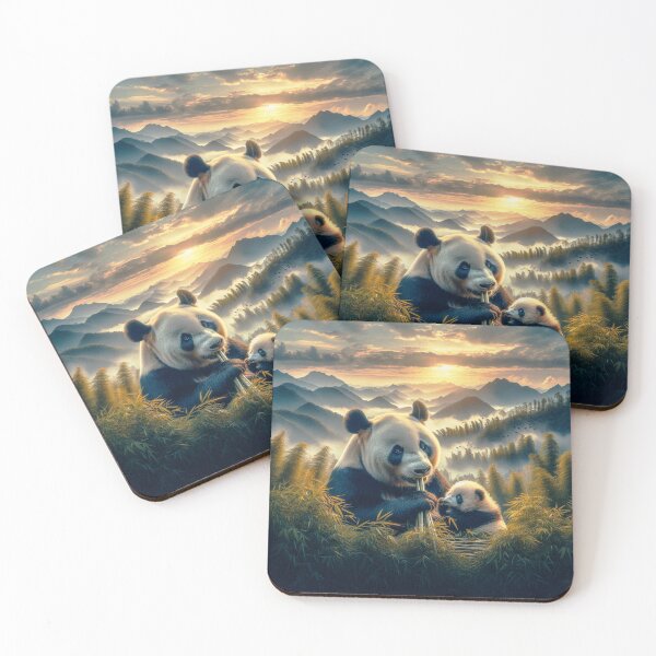 Item preview, Golden Serenity: Panda and Cub in Bamboo Bliss designed and sold by noelallumphoto.