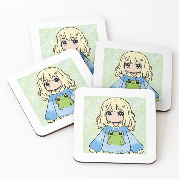 Item preview, Cute anime girl with green frog on sweatshirt  designed and sold by Skate2create.
