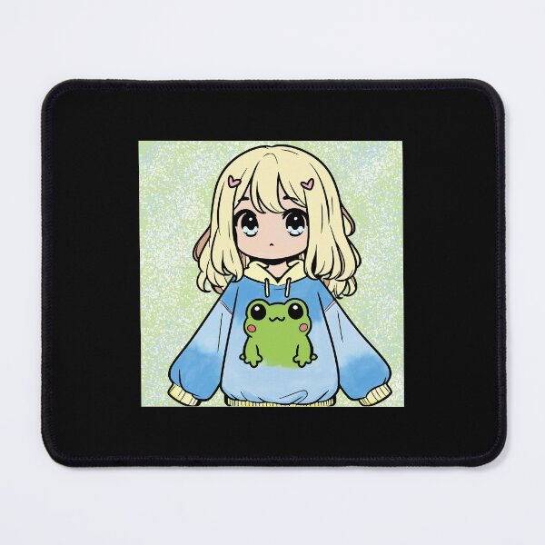 Item preview, Cute anime girl with green frog on sweatshirt  designed and sold by Skate2create.