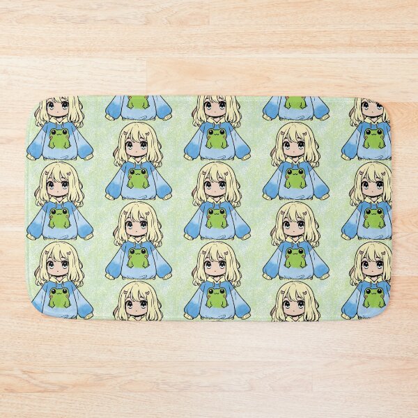 Item preview, Cute anime girl with green frog on sweatshirt  designed and sold by Skate2create.