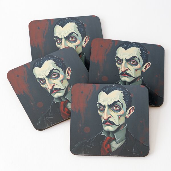 Item preview, Creepy stylized portrait of a old man with a mustache designed and sold by Vintage Designs +.
