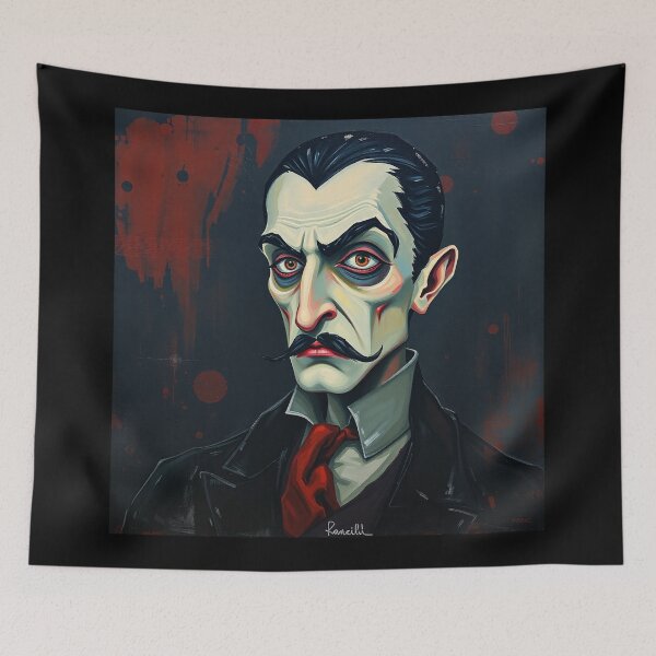 Item preview, Creepy stylized portrait of a old man with a mustache designed and sold by Vintage Designs +.