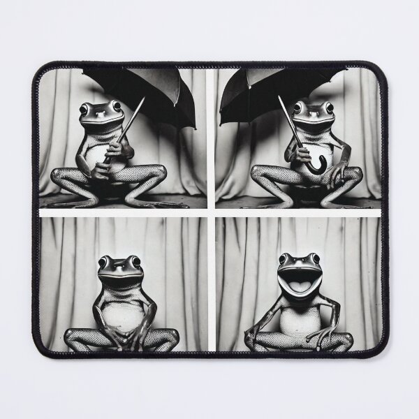 Item preview, Cute Frog Posing with an Umbrella | Adorable Photobooth Frog | Playful and Whimsical Animal Moments | Funny Amphibian Photography designed and sold by PaintedPixels01.