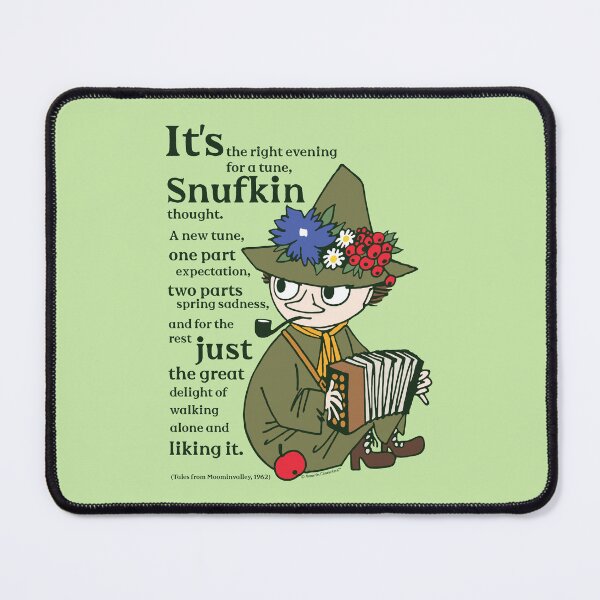 Artikelvorschau, Mumin, Eine neue Melodie, Geschichten aus dem Mumintal, Snufkin-Zitat entworfen und verkauft von MoominStore.