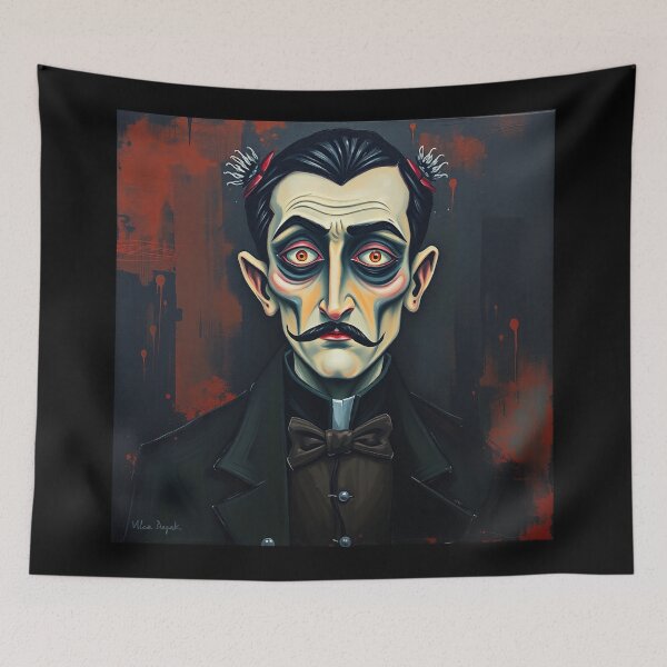 Item preview,  Creepy stylized Haunted House  portrait of a old man with a mustache designed and sold by Vintage Designs +.