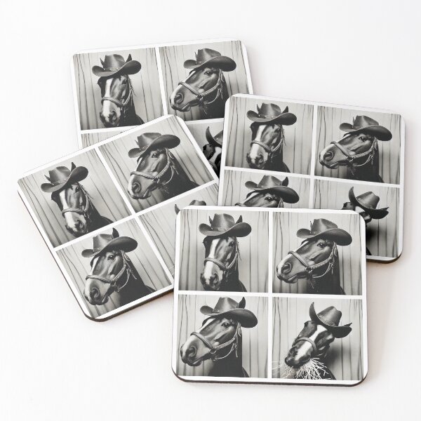 Item preview, Cute Horse Wearing a Cowboy Hat | Playful Photobooth Horse | Funny Western Animal Poses | Adorable Farm Animal Photography designed and sold by PaintedPixels01.