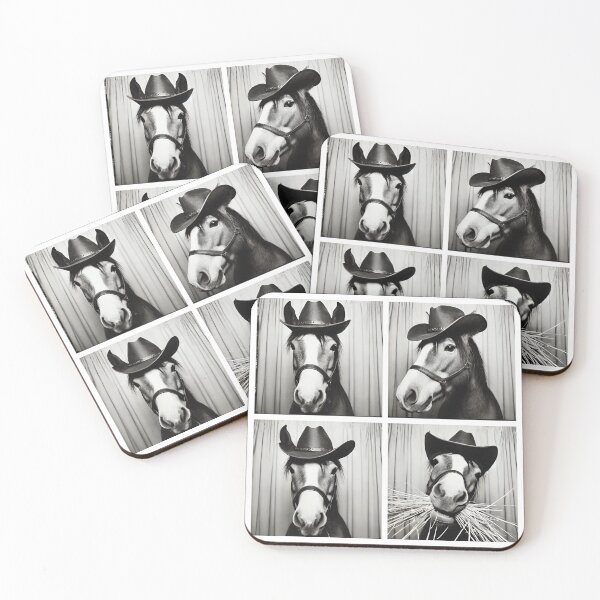 Item preview, Cute Horse Wearing a Cowboy Hat | Playful Photobooth Horse | Funny Western Animal Poses | Adorable Farm Animal Photography designed and sold by PaintedPixels01.