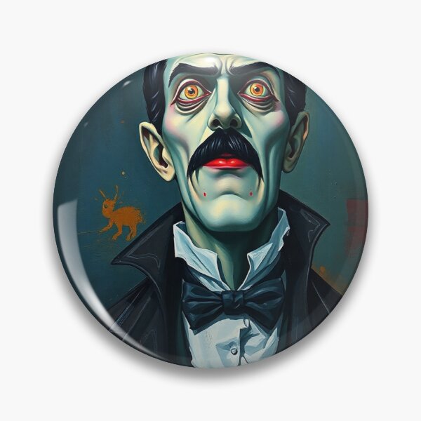 Item preview, Creepy stylized Haunted House  portrait of a old man with a mustache designed and sold by Vintage Designs +.