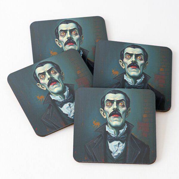 Item preview, Creepy stylized Haunted House  portrait of a old man with a mustache designed and sold by Vintage Designs +.