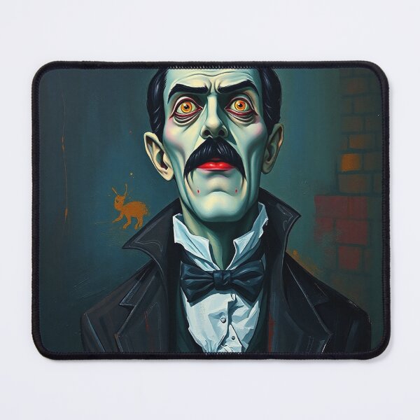 Item preview, Creepy stylized Haunted House  portrait of a old man with a mustache designed and sold by Vintage Designs +.