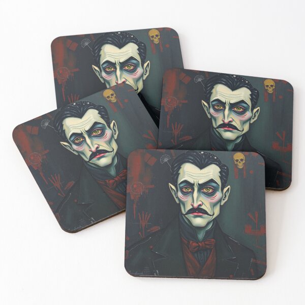 Item preview,  Creepy stylized Haunted House  portrait of a old man with a mustache designed and sold by Vintage Designs +.