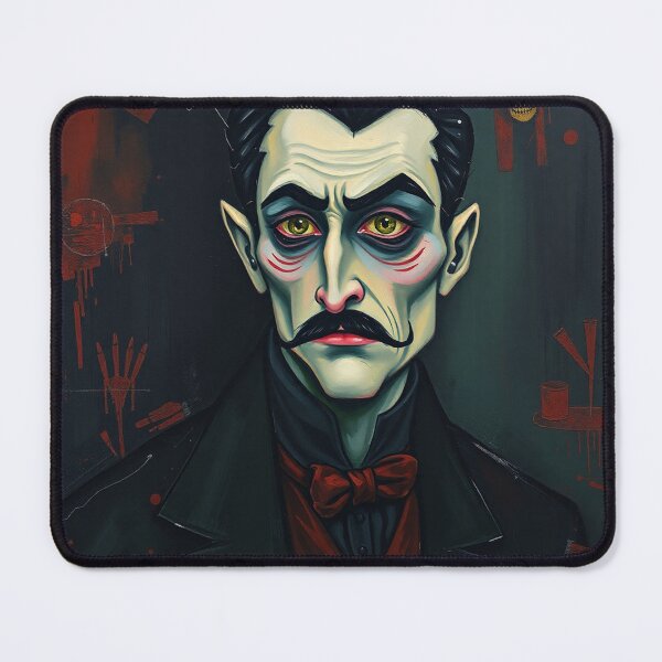 Item preview, Creepy stylized Haunted House portrait of a old man with a mustache designed and sold by Vintage Designs +.