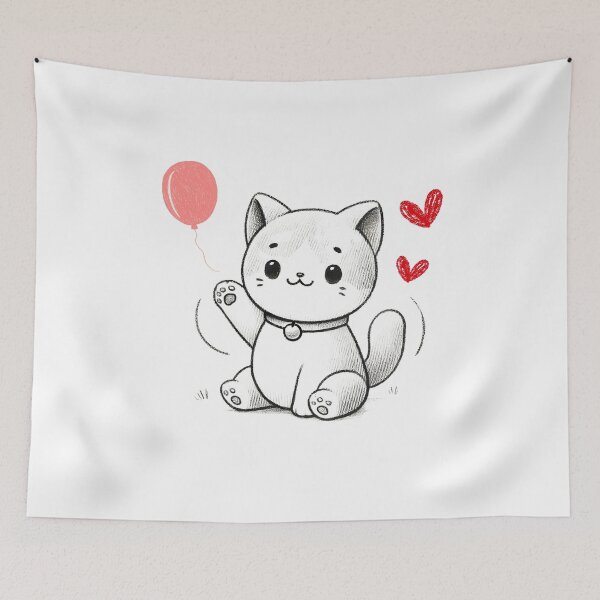 Item preview, Happy Girls Cat Valentines Shirt, Kitty Love designed and sold by The Art of Kkatarynka.