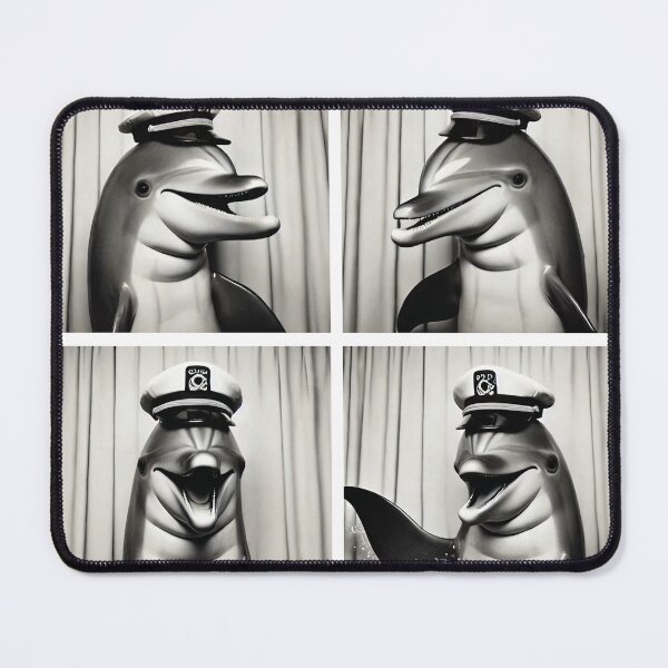 Item preview, Cute Dolphin Posing with a Marine Hat | Adorable Photobooth Dolphin | Playful Ocean Animal Moments | Funny Sea Life Photography designed and sold by PaintedPixels01.