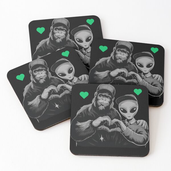 Item preview, Bigfoot & Alien: Cosmic Buddies Forever designed and sold by FocusedPatterns.
