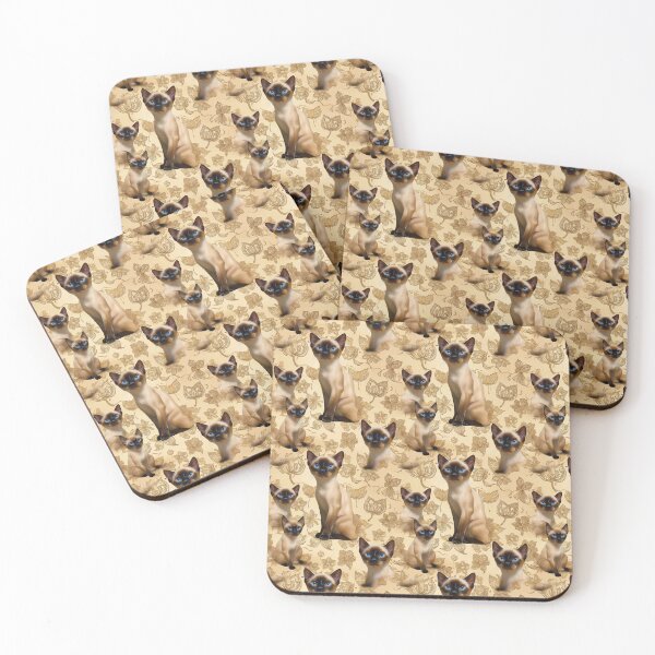 Item preview, Siamese Cat Thai Art Seamless Pattern designed and sold by IssaraStudio.
