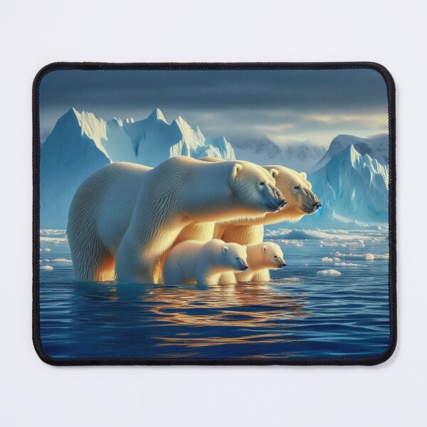 Item preview, Polar Bear Family in Arctic Waters designed and sold by noelallumphoto.