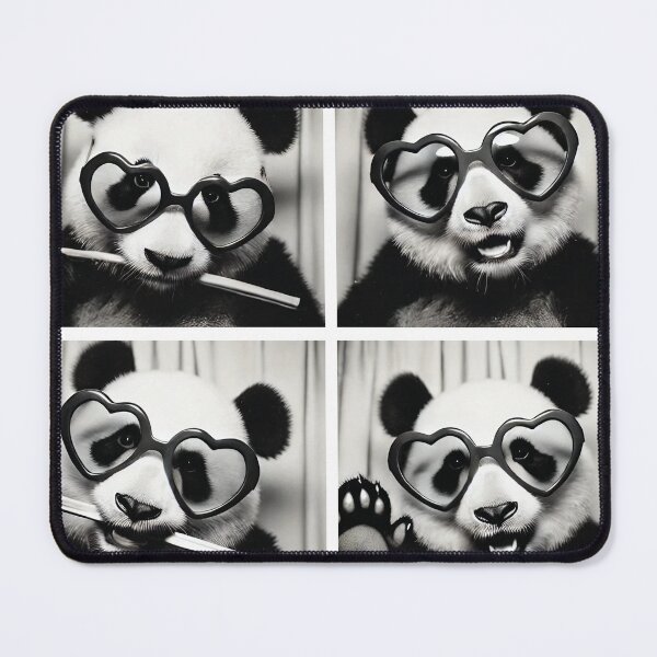 Item preview, Cute Panda Posing in a Photobooth | Adorable Panda Wearing Heart-Shaped Glasses | Playful and Funny Animal Photography designed and sold by PaintedPixels01.
