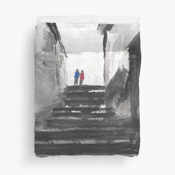 Item preview, Monochrome watercolor at the top of the alley stairs designed and sold by Alain DIVINE.