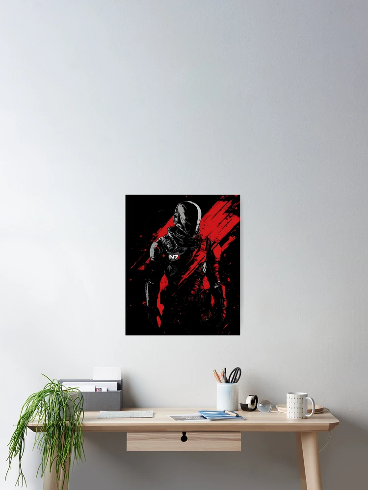 Thumbnail 2 of 3, Poster, Commander Shepard designed and sold by RatherCreative.