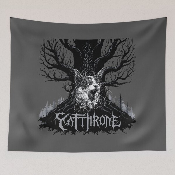 Item preview, Meow Metal Cat Throne Vinyl Cover designed and sold by PitchBlackIcon.