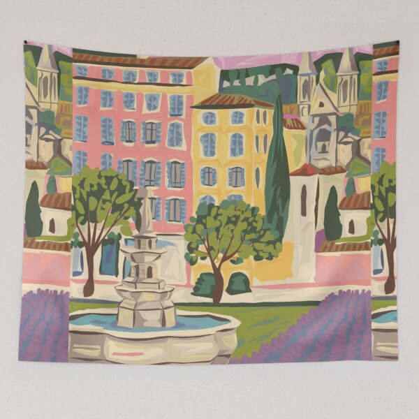 Item preview, Aix-en-Provence, France. Vibrant StreetScape Colorful Travel Poster - Abstract Art By Carraann  designed and sold by CARRAANN.