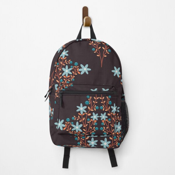 Item preview, Floral symmetrical pattern on dark background designed and sold by Sonja Birkelbach.