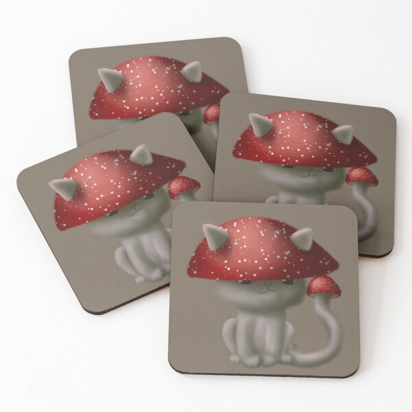 Item preview, Cat with Toadstool Hat and Tail Cap designed and sold by AnneOther.