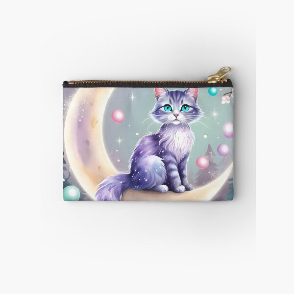 Item preview, Magical Cat on Moon - Whimsical Fantasy Art for Stickers & Apparel designed and sold by Bilikaru.