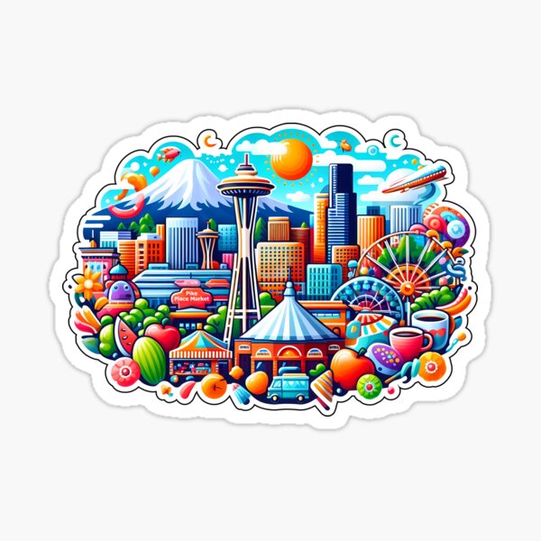 Vista previa del artículo con la obra «El gran Seattle», diseñado y vendido por Illustrobe.