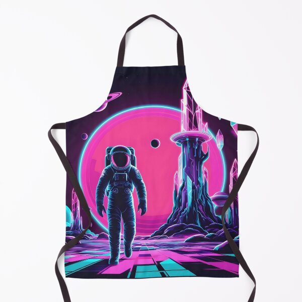 Item preview, Retro Astronaut on Neon Planet - Synthwave Space Art designed and sold by Bilikaru.