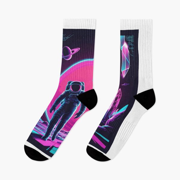 Item preview, Retro Astronaut on Neon Planet - Synthwave Space Art designed and sold by Bilikaru.