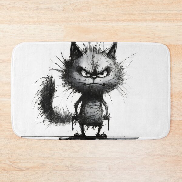 Item preview, A cartoon version of the cat, emotive body language, spiky mounds, frayed designed and sold by anytka.