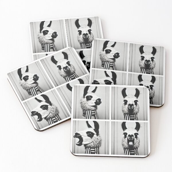 Item preview, Cute Llama Wearing a Striped Scarf | Adorable Photobooth Llama | Cozy and Playful Animal Poses | Funny Wildlife Photography designed and sold by PaintedPixels01.