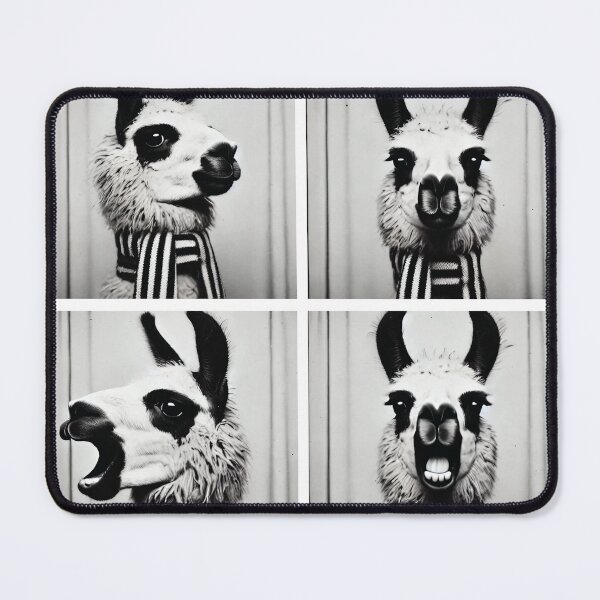 Item preview, Cute Llama Wearing a Striped Scarf | Adorable Photobooth Llama | Cozy and Playful Animal Poses | Funny Wildlife Photography designed and sold by PaintedPixels01.