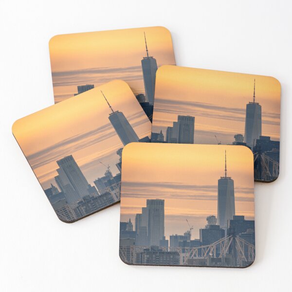 Item preview, A sunset view of Manhattan with WTC and Queensboro Bridge designed and sold by LeandroNazar.