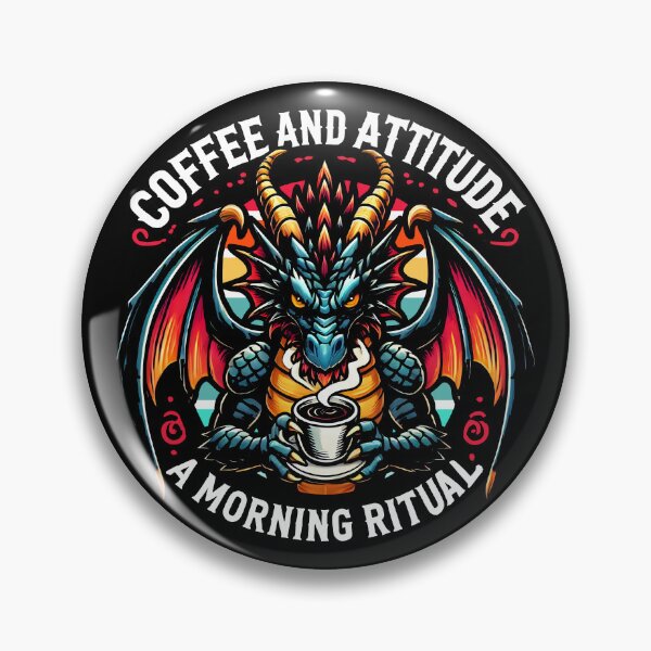 Item preview, Fantasy Fire-Breathing Dragon Drinking Coffee  designed and sold by DrawHandArt.