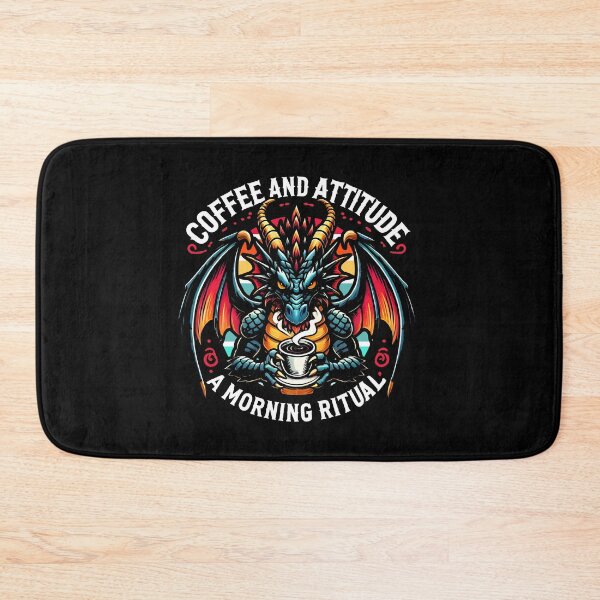 Item preview, Fantasy Fire-Breathing Dragon Drinking Coffee  designed and sold by DrawHandArt.