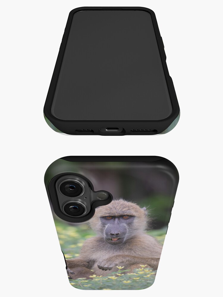 Imagen 3 de 4, Funda de iPhone con la obra Un babuino masticando algunas flores silvestres., diseñada y vendida por LeandroNazar.