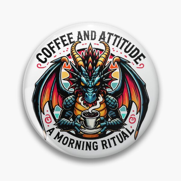 Item preview, Fantasy Fire-Breathing Dragon Drinking Coffee  designed and sold by DrawHandArt.