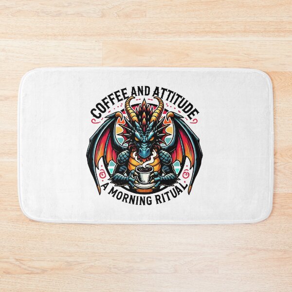 Item preview, Fantasy Fire-Breathing Dragon Drinking Coffee  designed and sold by DrawHandArt.