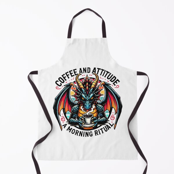 Item preview, Fantasy Fire-Breathing Dragon Drinking Coffee  designed and sold by DrawHandArt.