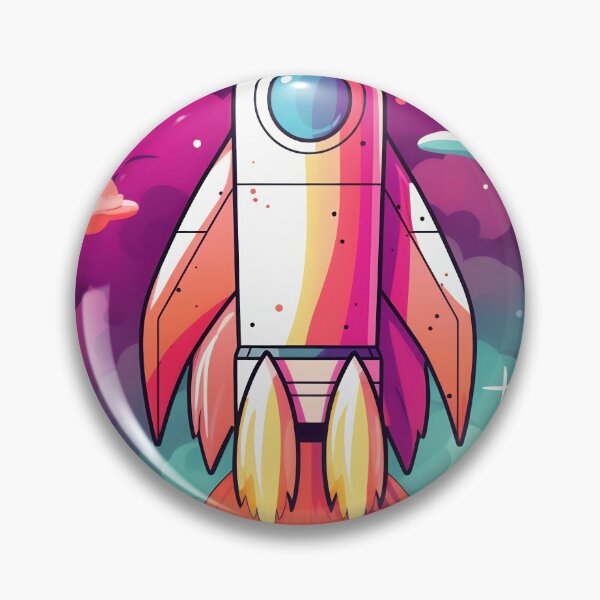 Item preview, Cartoon-style minimal spaceship rocket icon. Toy rocket upswing, spewing smoke and flame designed and sold by anytka.