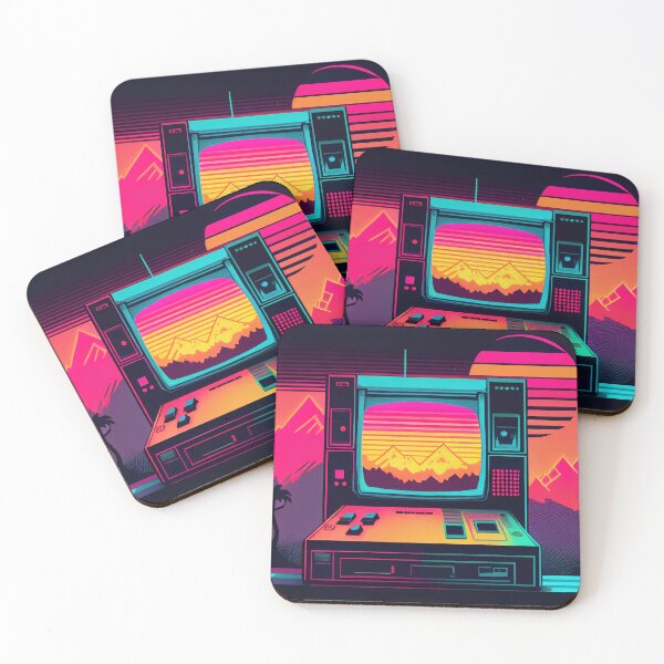 Item preview, The futuristic retro landscape of the 80s. Illustration of the sun with mountains and TV in retro style. Suitable for the design of the 80s style designed and sold by anytka.