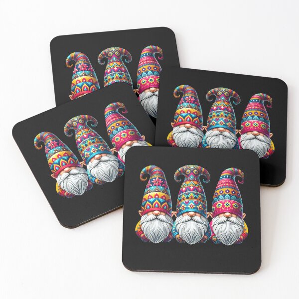 Item preview, Whimsical Colorful Gnome Illustration – Vibrant Fantasy Gnomes with Decorative Hats designed and sold by DrawHandArt.