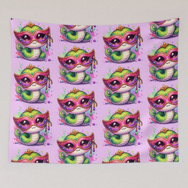 Item preview, Green Kawaii Snake Masquerade - 2025 Lunar New Year Mystery designed and sold by aylastyle.